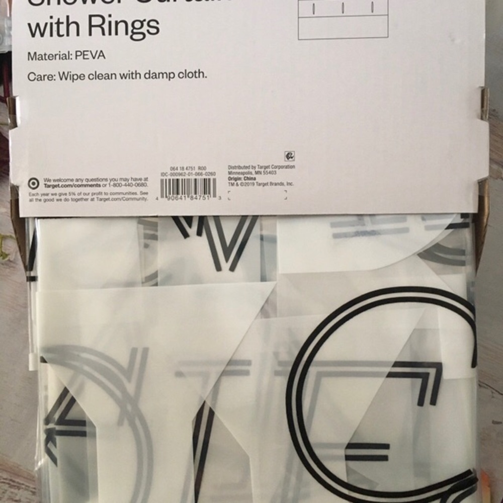 Shower Curtain with Rings - Picture 4 of 4
